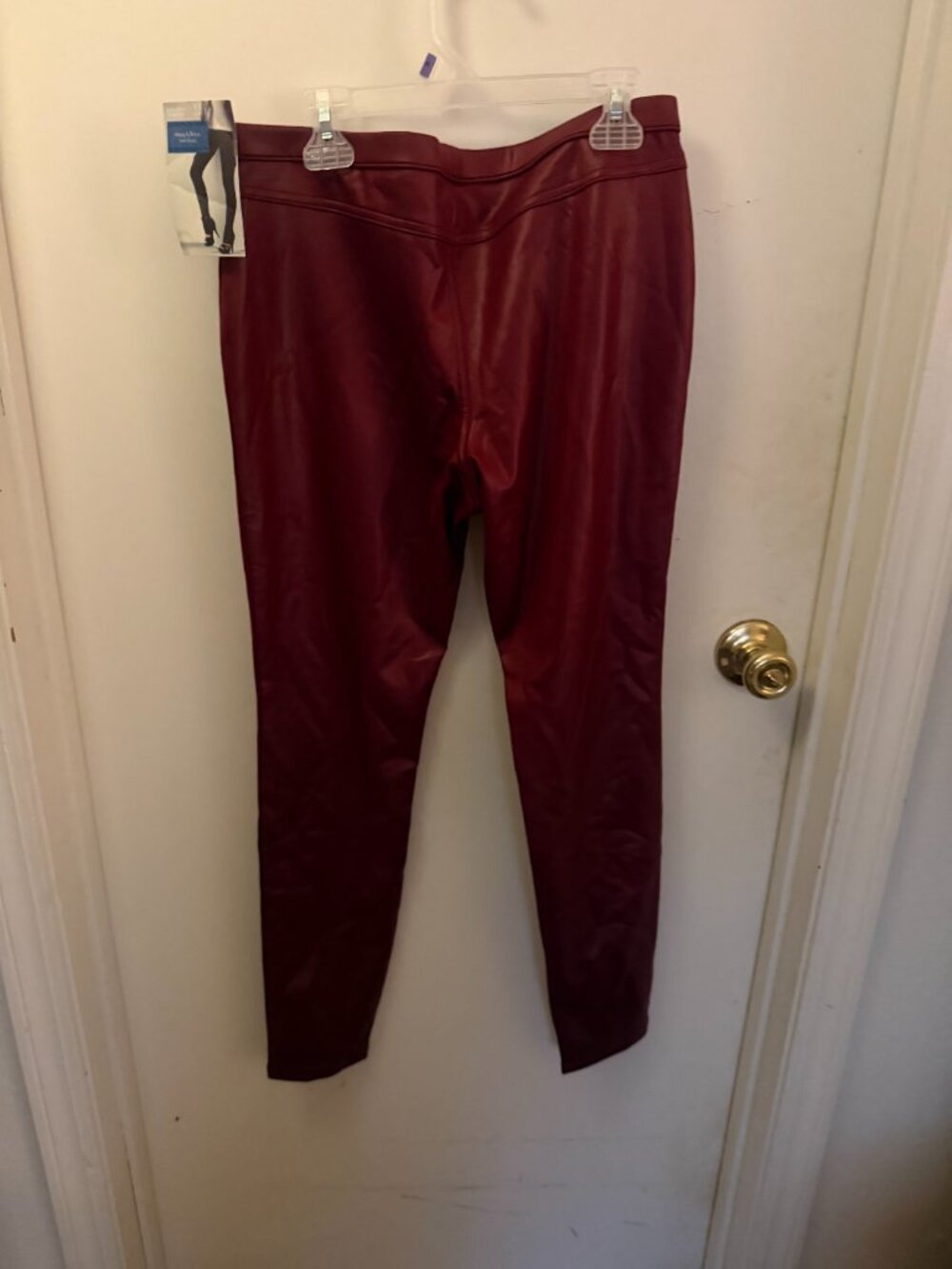 Simply Vera Vera Wang Wine Faux Leather Leggings W M
